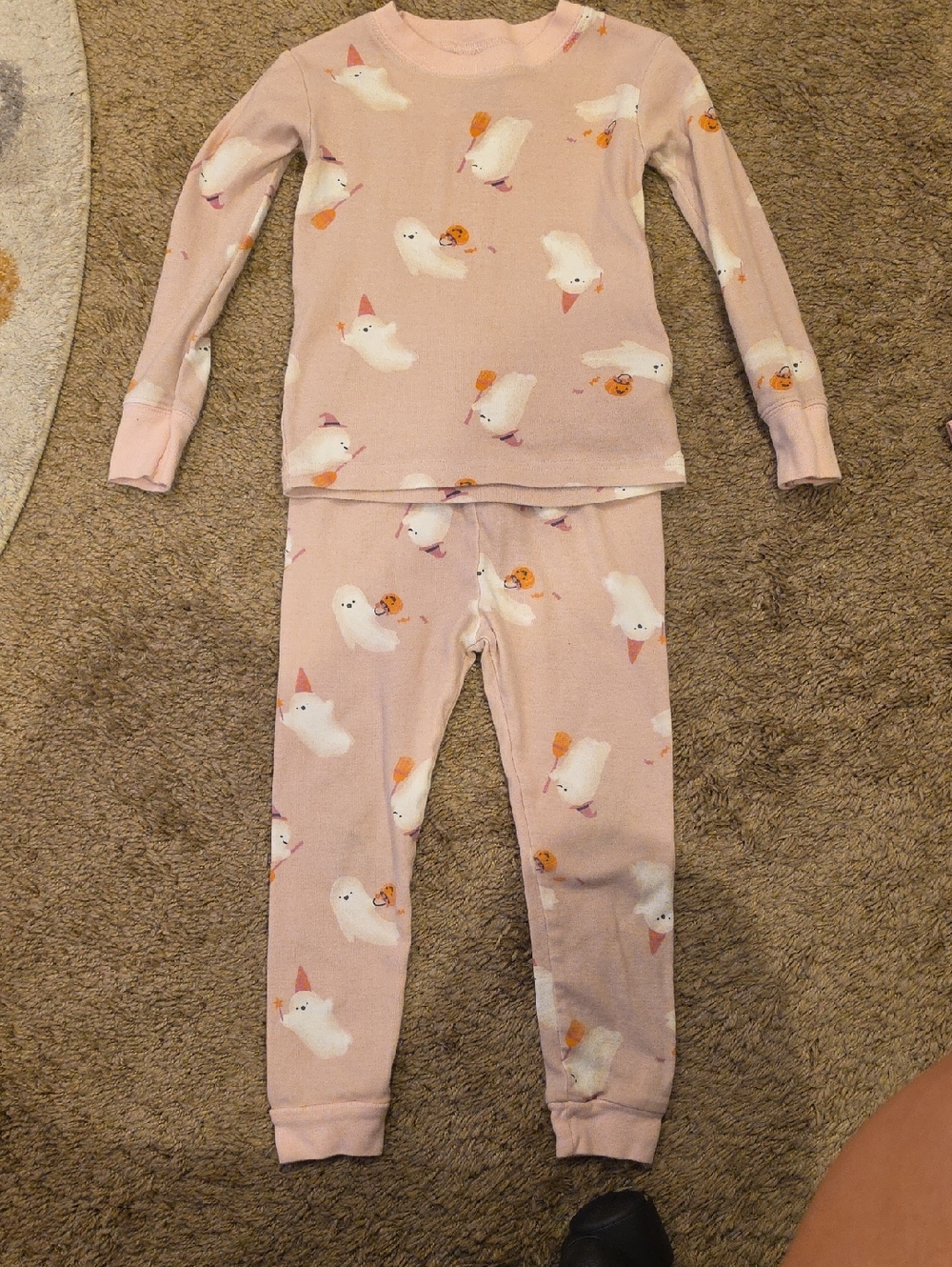 Carter's Light Pink Ghost & Pumpkin Print Pajama Set